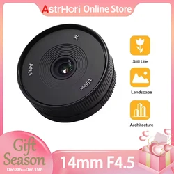 Astrhori 14mm F4.5 Ultra Wide Angle APS-C Manual Lens for Sony E Canon EF-M M4/3 Fujifilm X Nikon Z Mount