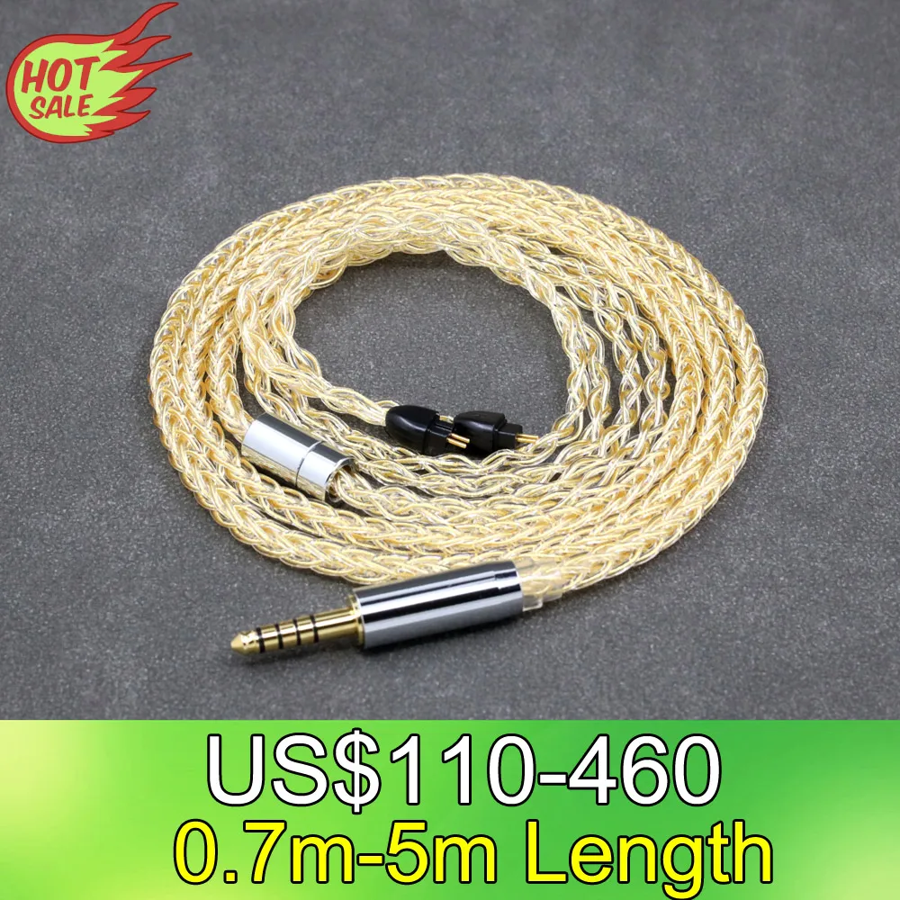 

8 Core 99% 7n Pure Silver 24k Gold Plated Earphone Cable For HiFiMan RE2000 Topology Diaphragm Dynamic Driver LN008809