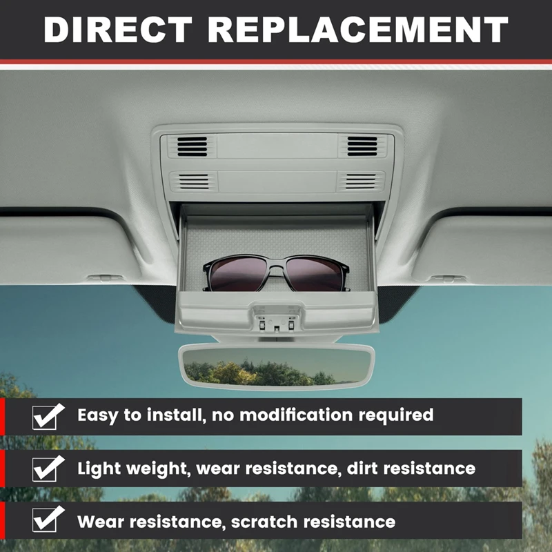 5GG 868 837 Caja de gafas de sol de almacenamiento de techo negro Estuche de cristal para sol Soporte de gafas para VW CC Golf E-Golf 5GG 868837