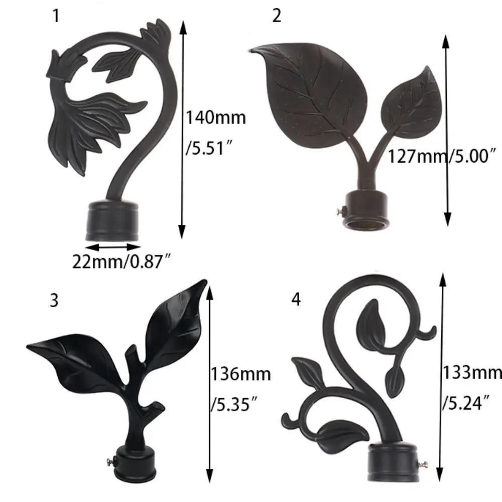 22mm Ends Heads Curtain Pole Finials ABS Material Strong Roman Rod Imitation Iron Unique Shape Curtain Decorative - view 6
