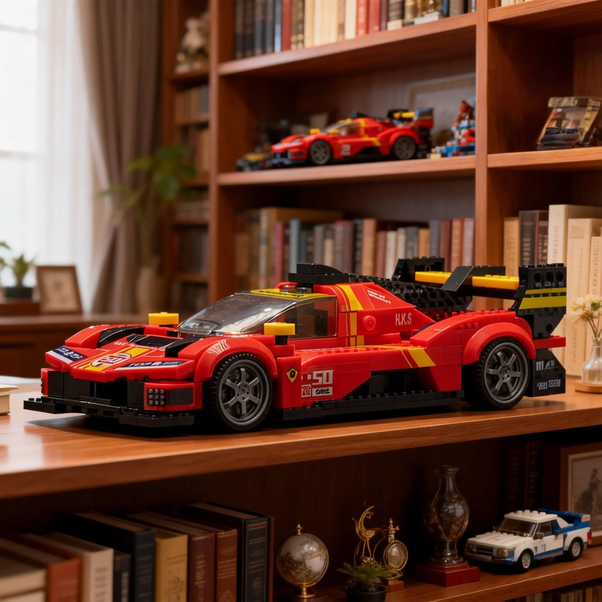 

Конструктор MOC City Flame Racing Car: Модель гоночного автомобиля, игрушка-спорткар, украшение для дома, подарок на Рождество или праздники для детей и взрослых