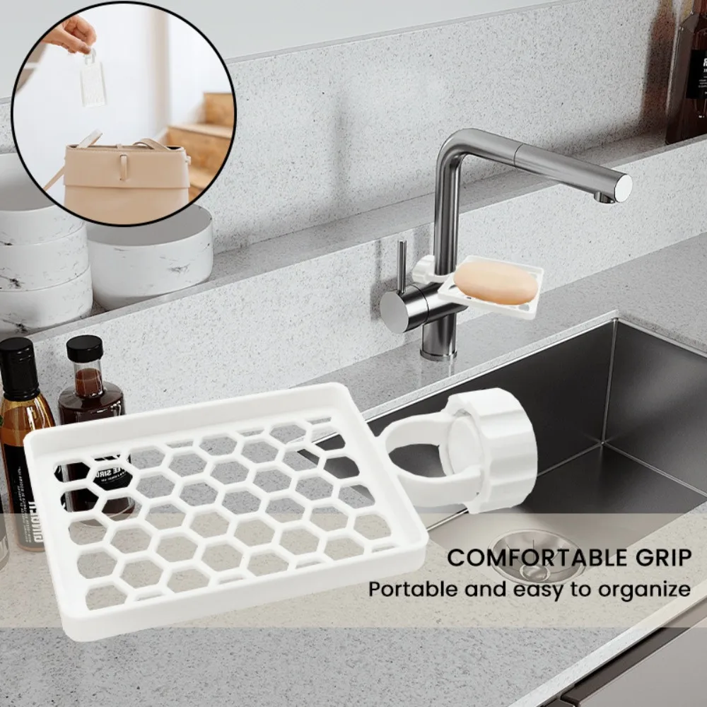 

Useful Plastic Faucet Storage Holder Convenient Removable Sink Drain Rack Drainage Dish Cloth Finishing Shelf Kitchen Gadgets