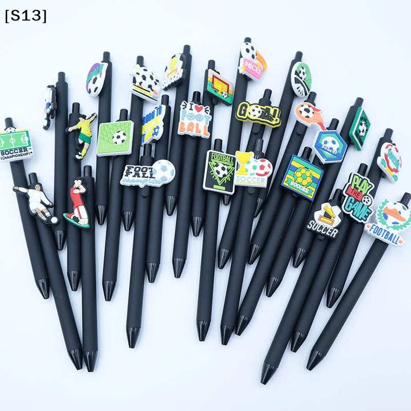 6/12Pcs Creative Foot Theme Black Ink Pens Football Sports Series Writing Office Ballpoint Pen Desktop Essential Accessories[Q]