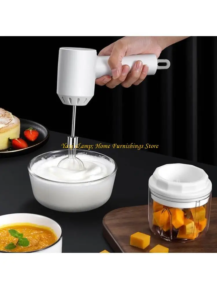 

W8EA Wireless Portable Electric Garlic Masher USB Egg Beater Whisk Automatic Machine Hand-held Mix Kitchen Tool