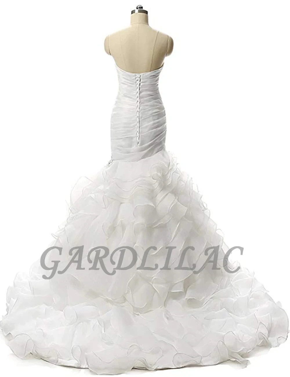 Gardlilac Empire Mermaid Wedding Dresses Sweetheart Ruffles Bridal Gowns vestido de noiva