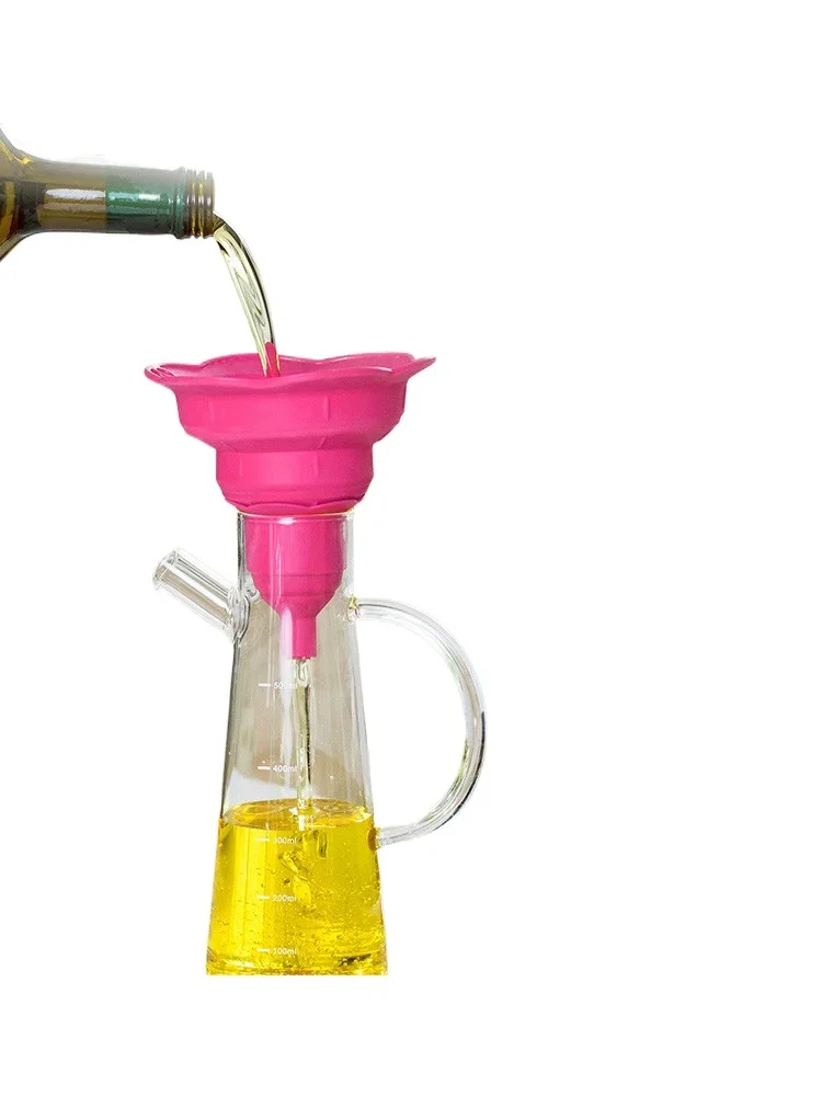 

Silicone folding funnel Household retractable oil can funnel