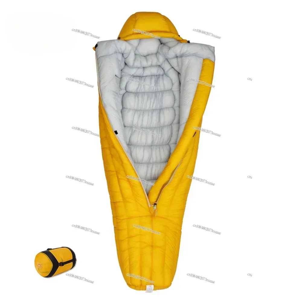 

Ultralight adult sleeping bag, 800FP, 10D, 7D down, ideal for travelers engaged in backpacking, camping and hiking activities