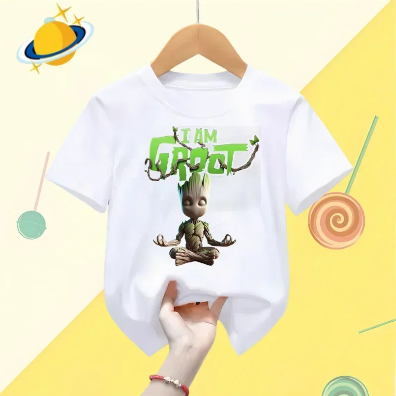 Gru Kids T-shirt Set Guardians of the Galaxy Cartoon Print Boys Sports Short sleeve shorts Girls casual top Kawaii shirt