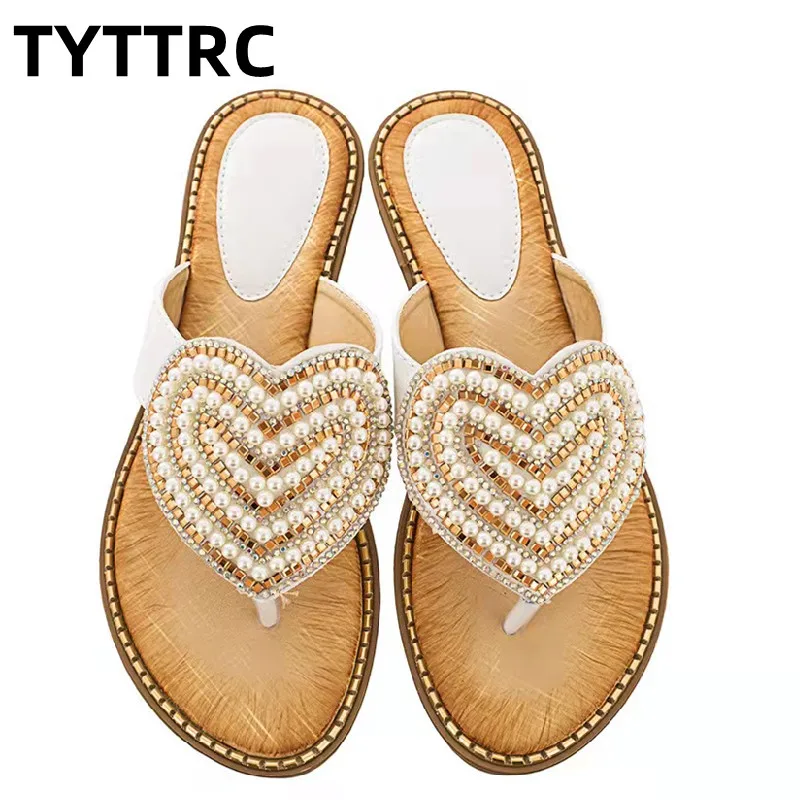 New Outside Heart-shaped Women\'s Slipper Summer Beach Slipper Female Casual Non-slip Flat Flip Flops Women Shoes House Slippers