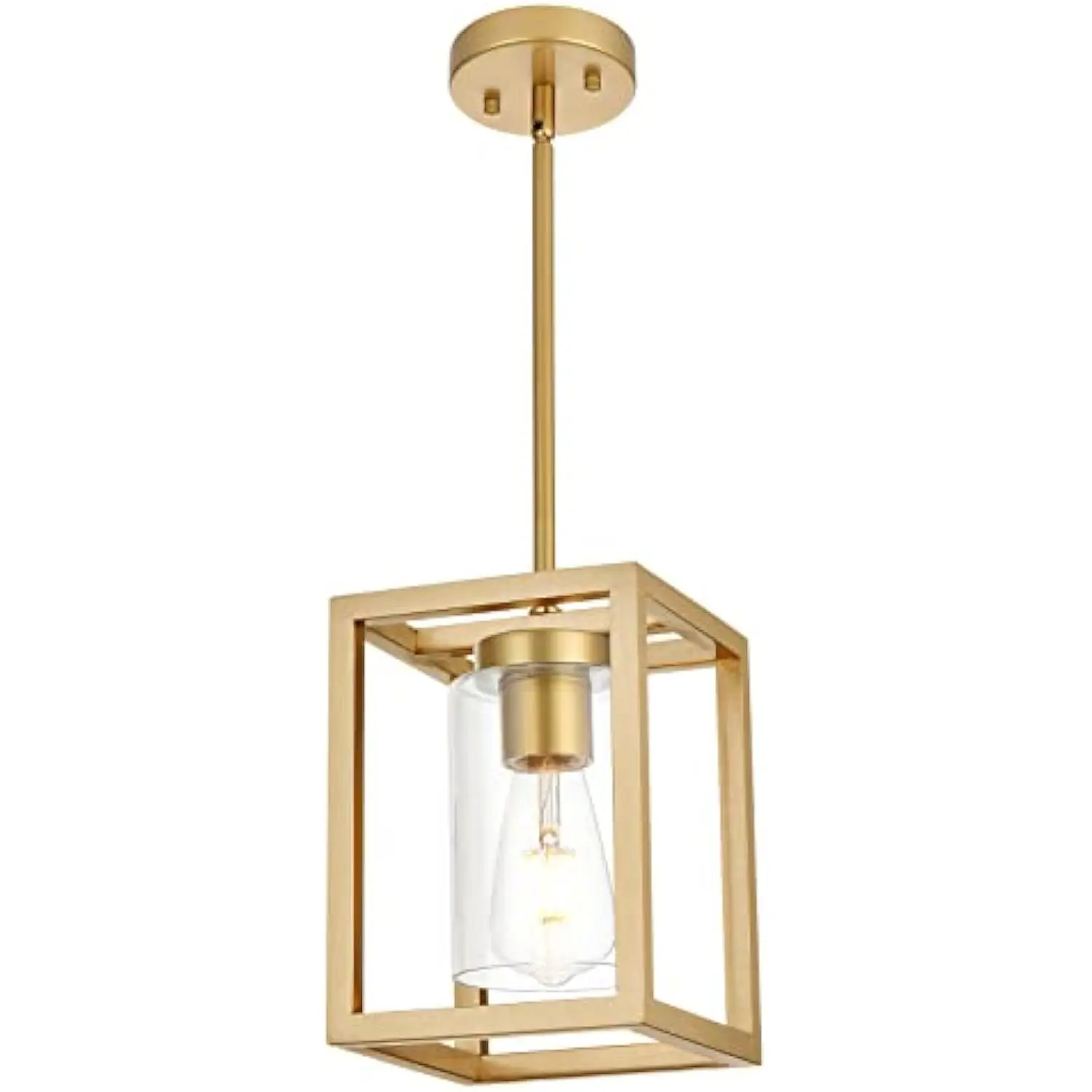 

1-светильник, деревенская люстра с золотой отделкой, современный промышленный подвесной светильник с прозрачным стеклянным абажуром, подвесной потолочный светильник