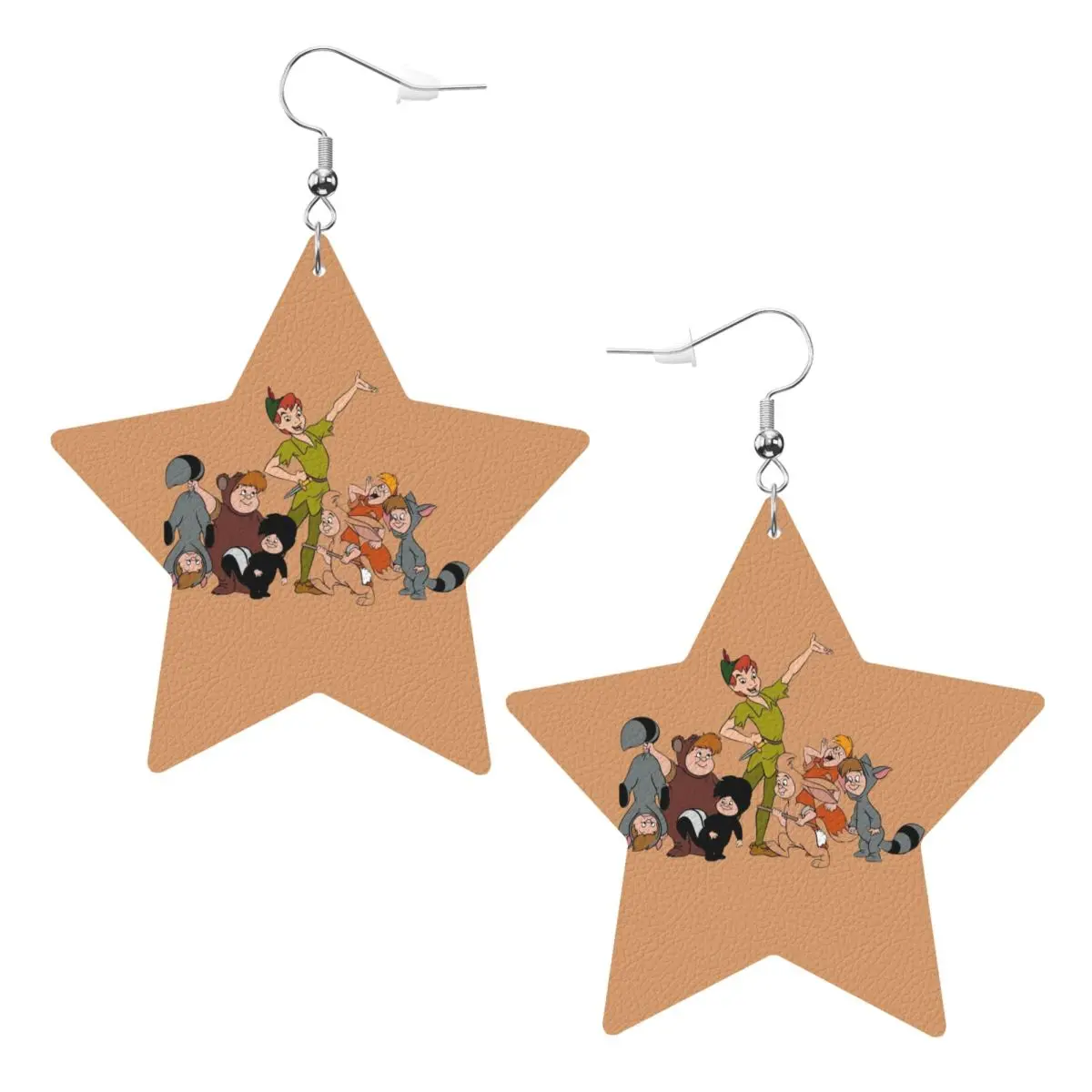 

Кожаные серьги с персонажем Питером Пэном на заказ для женщин, висячие серьги, ювелирные аксессуары