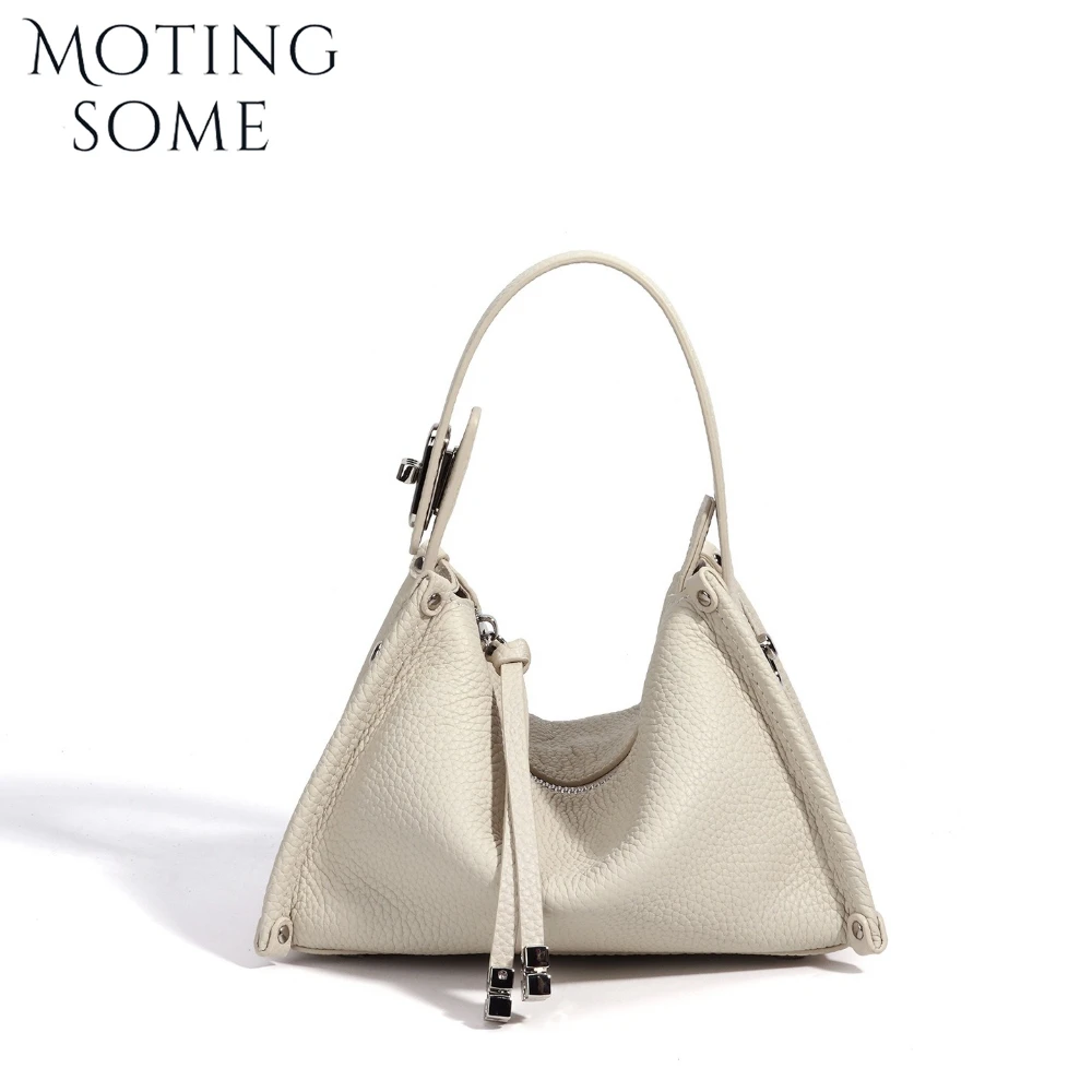 

MOTINGSOME Soft Full Grian Cowhide Woman Bag Luxury Designer Crossbody Mini Bags Beige Satchel Summer Messenger Purse 2026 New