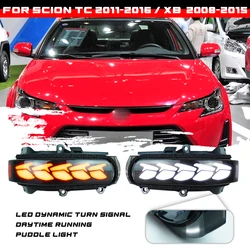 2pcs Dynamic Blinker For Scion Tc 2011-2016/ xB 2008-2015 4in1 Functions Dynamic LED Turn Signal Mirror Indicator Light
