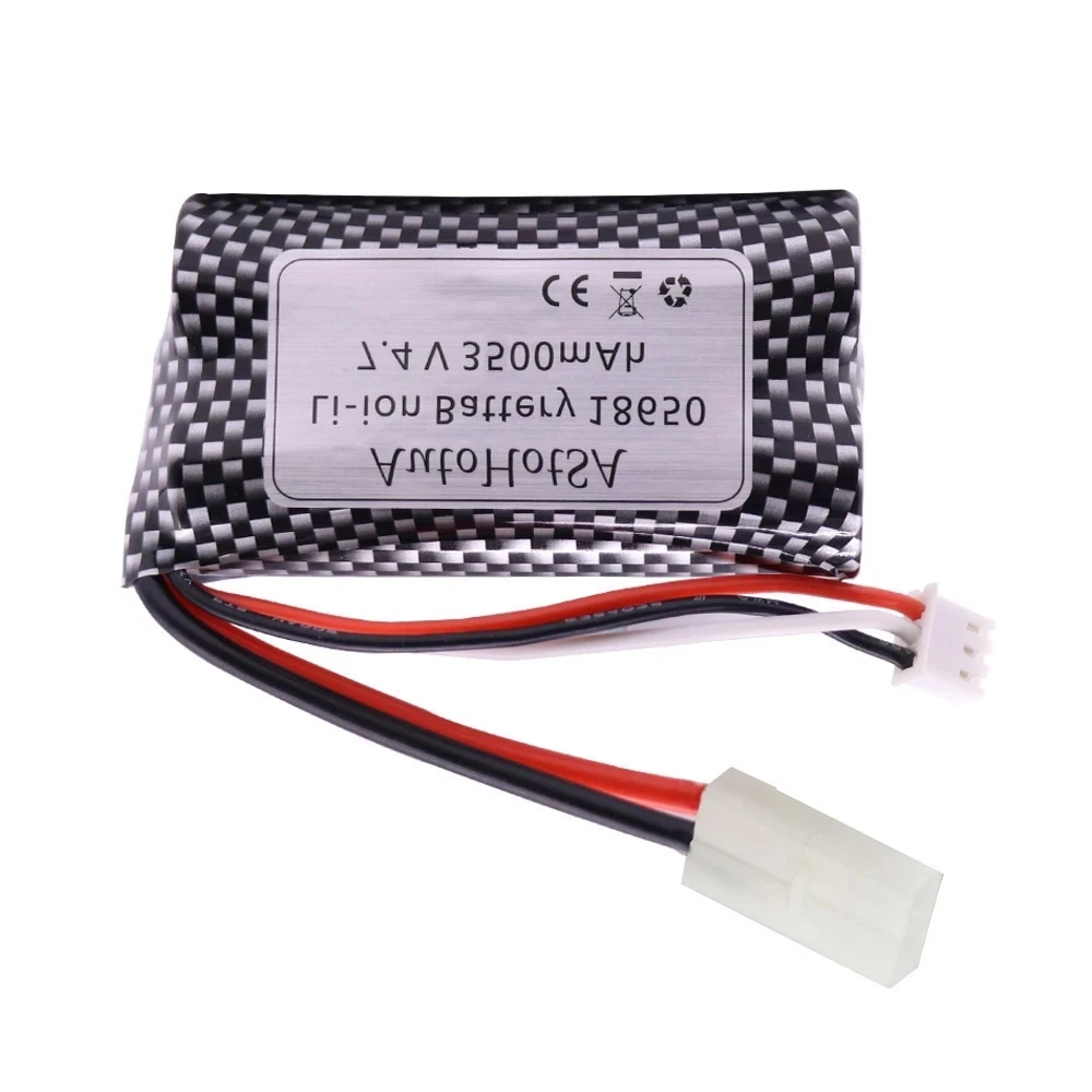 Batteria agli ioni di litio 7.4V 3500Mah con caricabatterie per HJ806 henglong 3818 3819 3838 3839 3869 3888 3889 3899 3908 3918 3938 parti del serbatoio RC