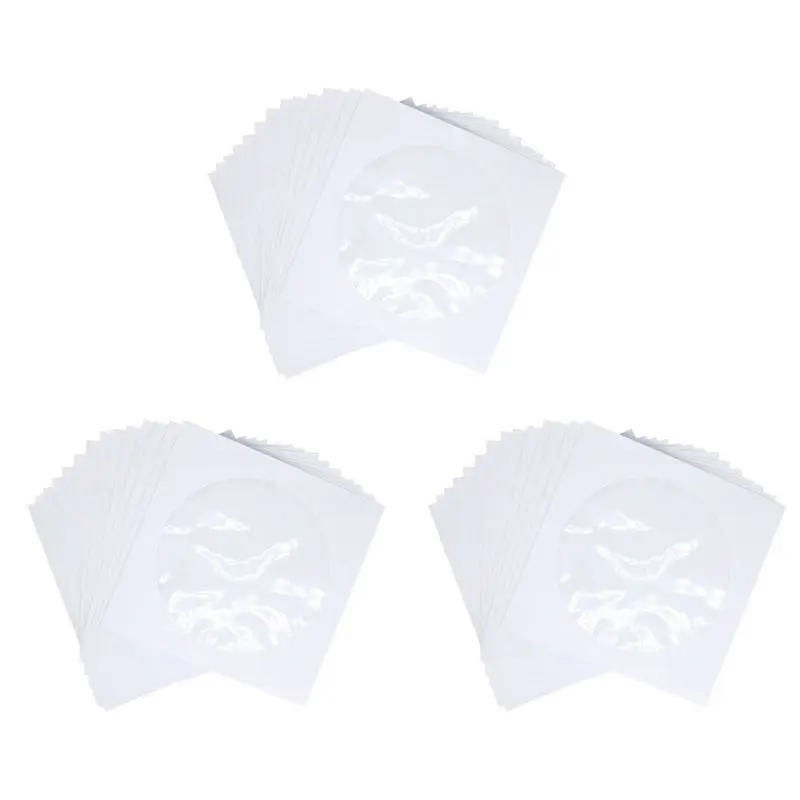 

LICE-CD DVD Sleeves, DVD CD Media Paper Envelop Sleeves Holder With Clear Window Close Flap White, Pack Of 300