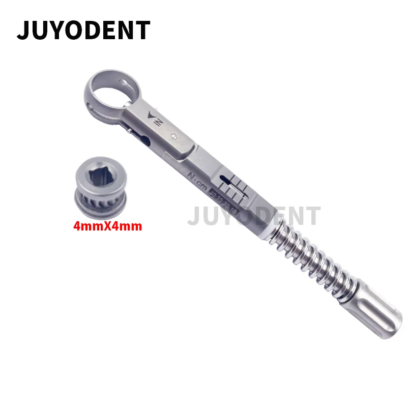 

Dental Implant Torque Ratchet Wrench Tool 10.5 Mm , 10-50 Ncm Top Quality with Drivers Stainless Steel Tool