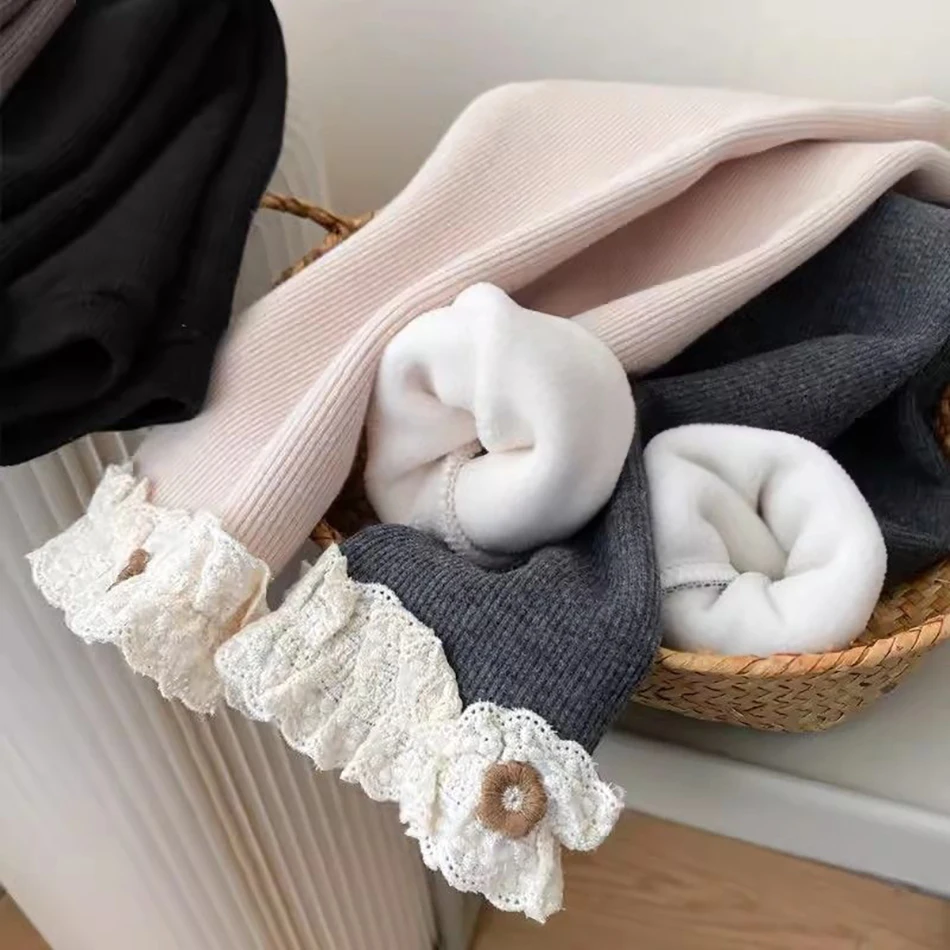 أزياء الهالوين الشتوية للأطفال الدفء طماق الطفل المخملية الدانتيل تنحنح السراويل الخريف الفتيات ملابس هدية الكريسماس الطفل المراهقين الجوارب #4