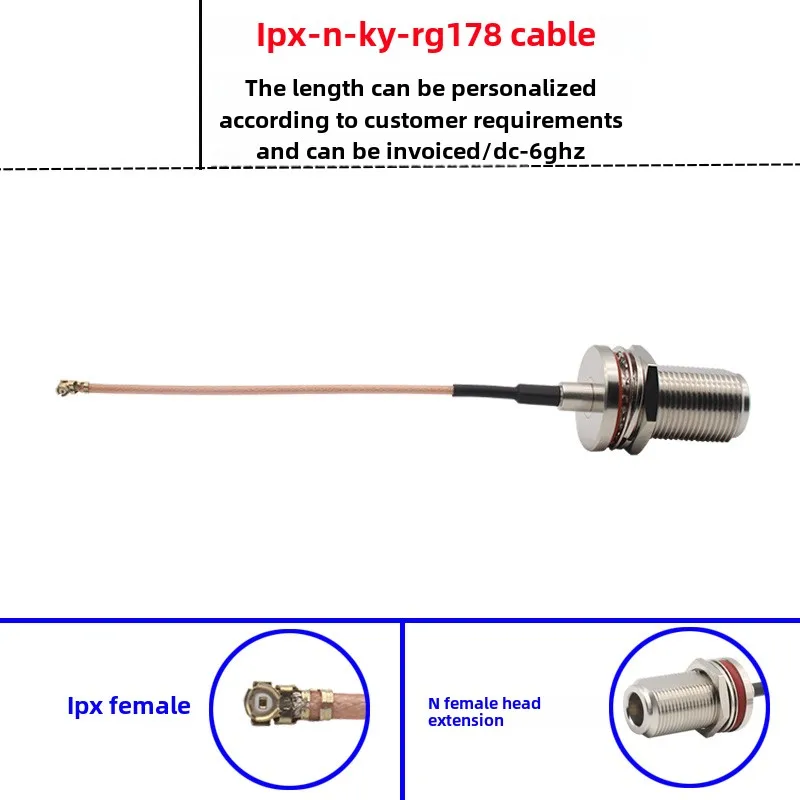 

RG178 N-Type Waterproof Female Thread to N Female Jumper U.FL Extension Cable 28MM Coaxial Cable for Electronics