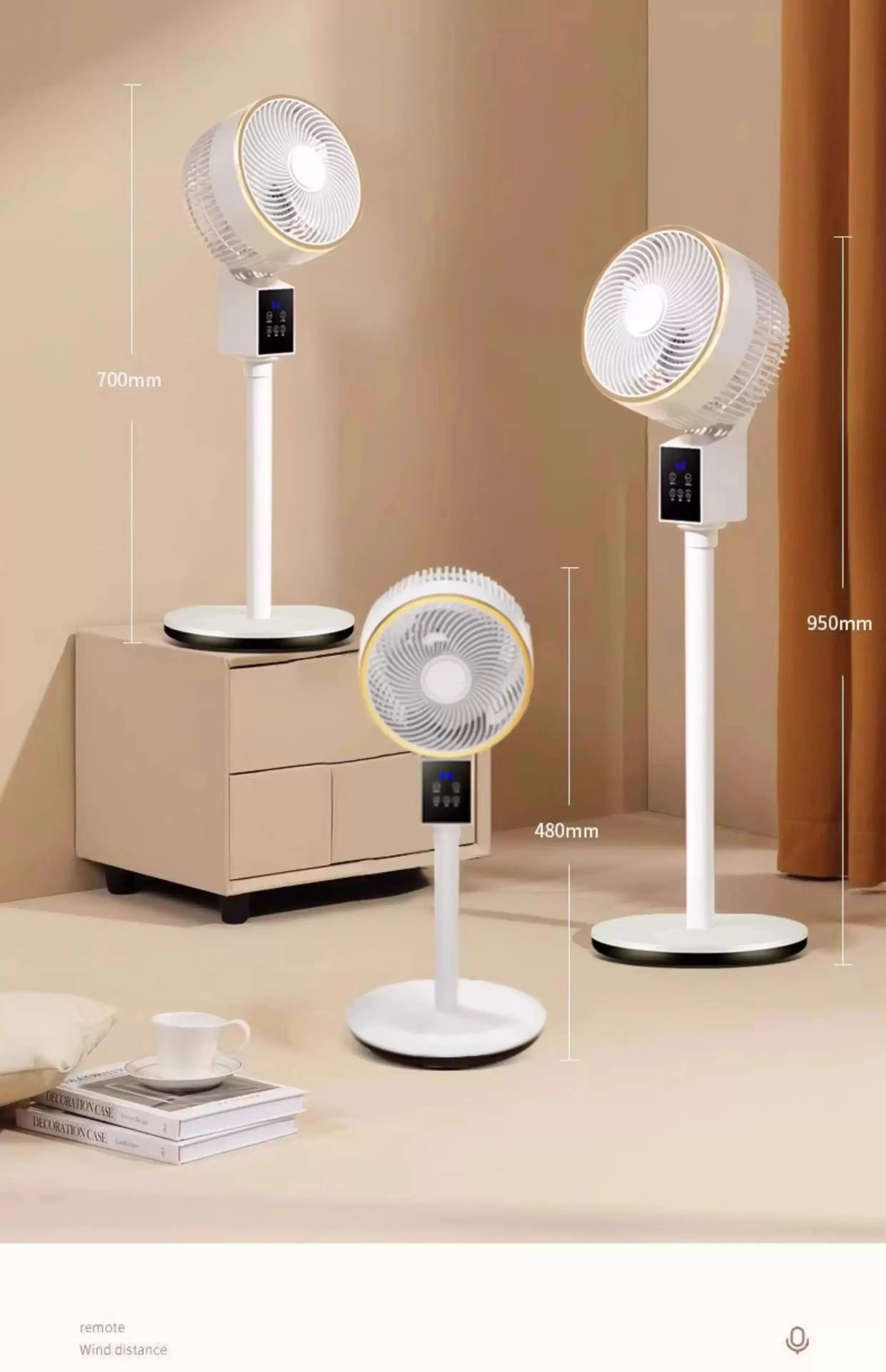2026 New Cooling Air Circulation Fan Intelligent Voice Electric Fan Household Floor Fan Ultra-quiet Wind