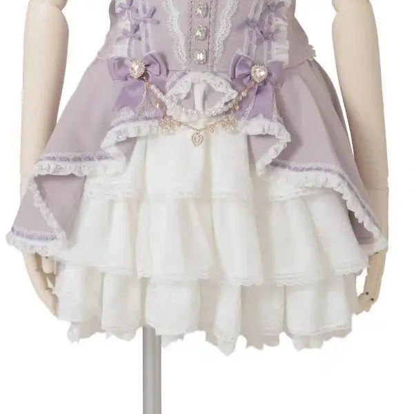 

SOIOMES Japanese New Sweet and Cute Dress with High and Waist Cinching Lace Ruffle Edge Cake Skirt