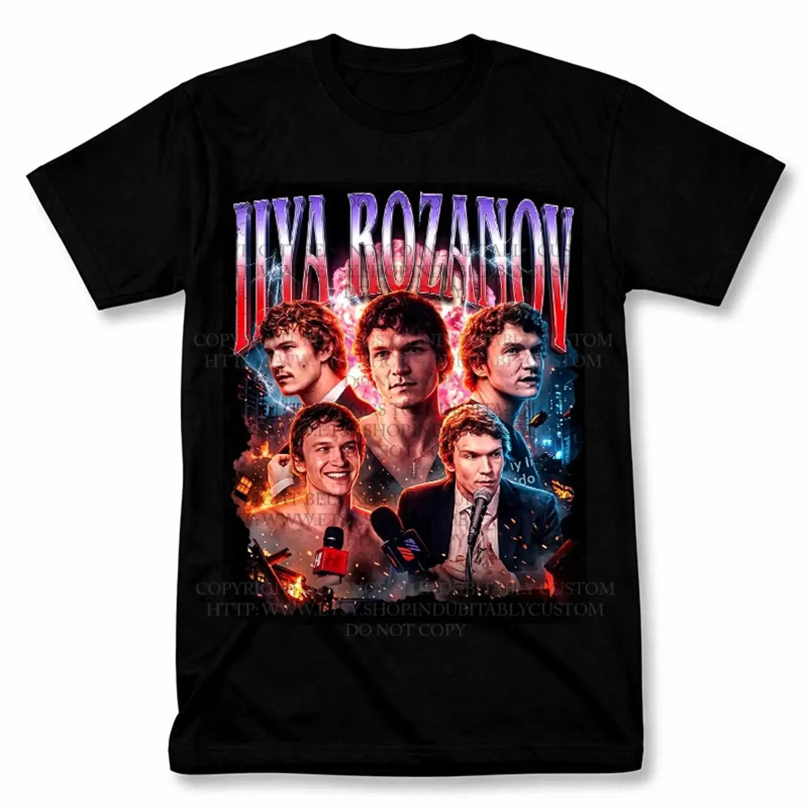 Vintage Connor Storrie Ilya Rozanov T Shirt Sport Grafik Retro Bootleg vintage Washed Breathable Casual Top For Everyday Wear