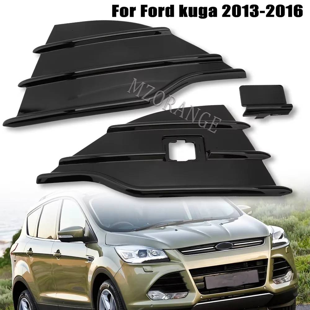 

Front Bumper Fog Lights Grill Trim Cover for Ford Kuga Escape 2013 -2016 Headlight Black Fog Lamp Molding Car Accessories