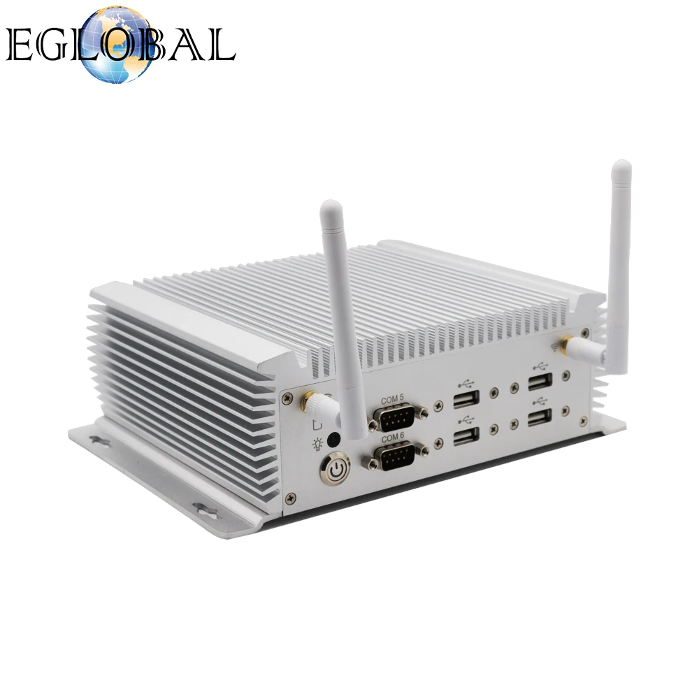 EGLOBAL Mini PC industriale senza ventola Intel Core i7 4500U i5 4200U 2 RJ45 LAN 6 COM Computer desktop Windows 10 HDMI VGA 8USB Liunx