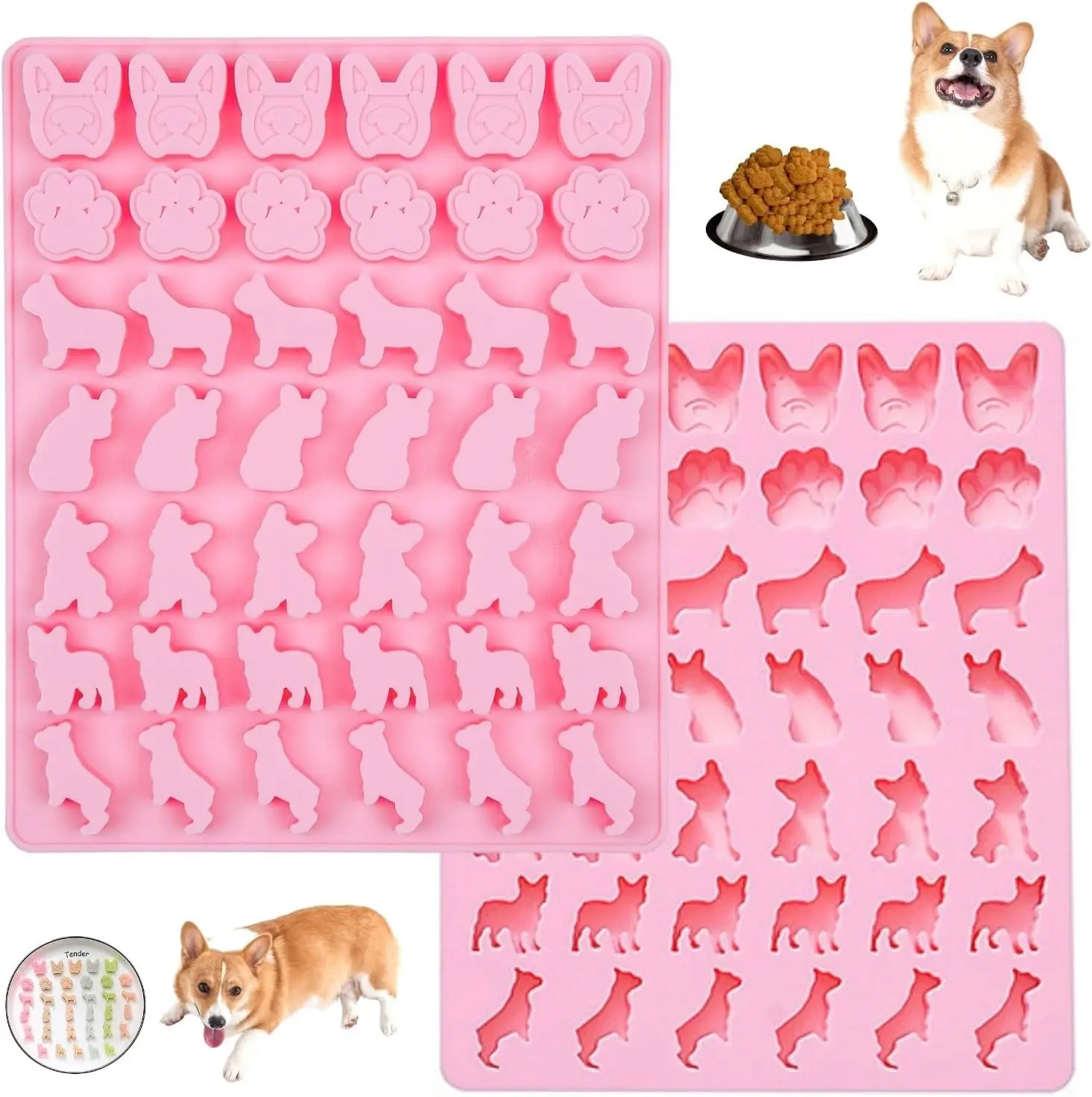 

Mini Dog Treat 42 Cavity Dog & Paw Silicone Mold Baking Tools for Fondant Chocolate, Candy, Ice Cube, Jelly Cake Decoration