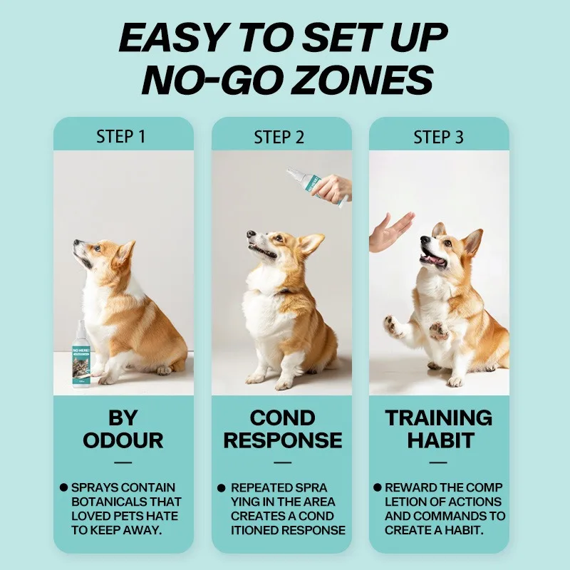 Long Lasting Cat Repellent Spray 120ml Non-Toxic Formula for Furniture Carpets Prevent Urine Marking Indoor Odor Neutralizer