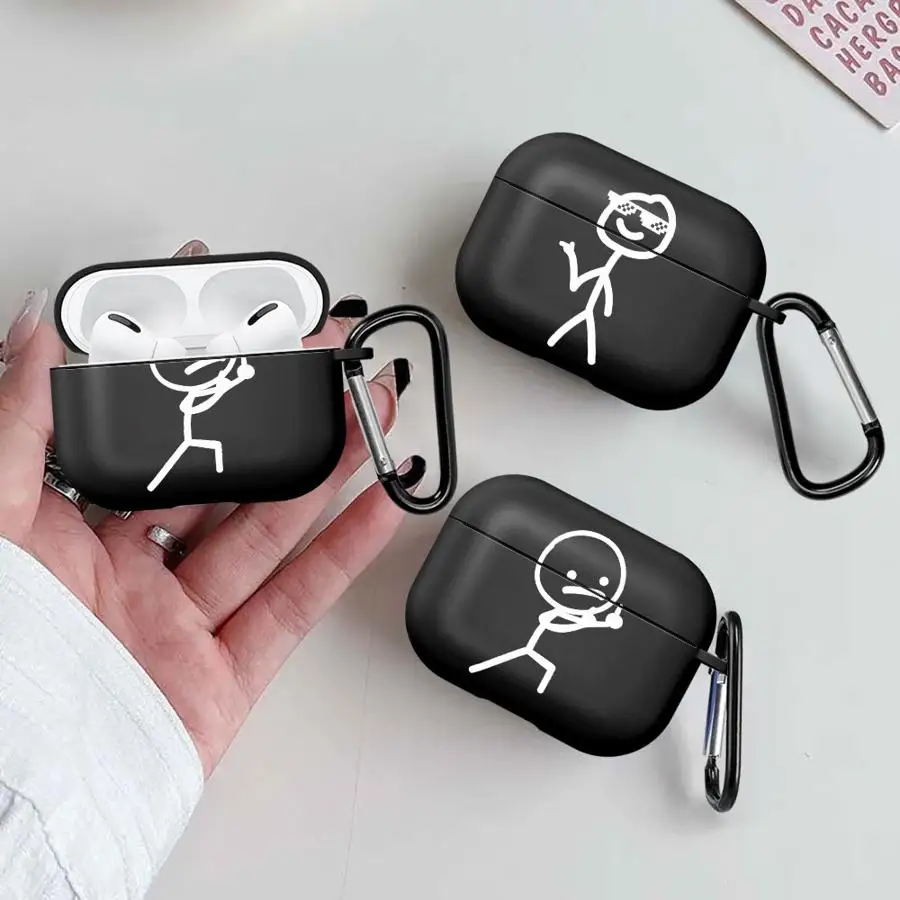 

Cute Line Stick Figure Earphone Cases Cover Case For Airpods 1 3 2 Pro Pro2 Pro3 4