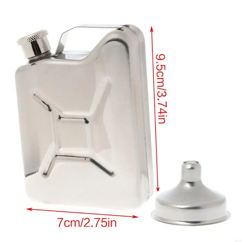 

5oz Stainless Steel Jerry Can Hip Flask Liquor Whisky Pocket Bottle Men Gift W89F