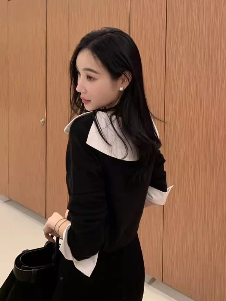 

Шикарный осенне-зимний вязаный длинный топ све, цветной дизайн, кружевной повседневный модный женский топ премиум-класса, свободный крой