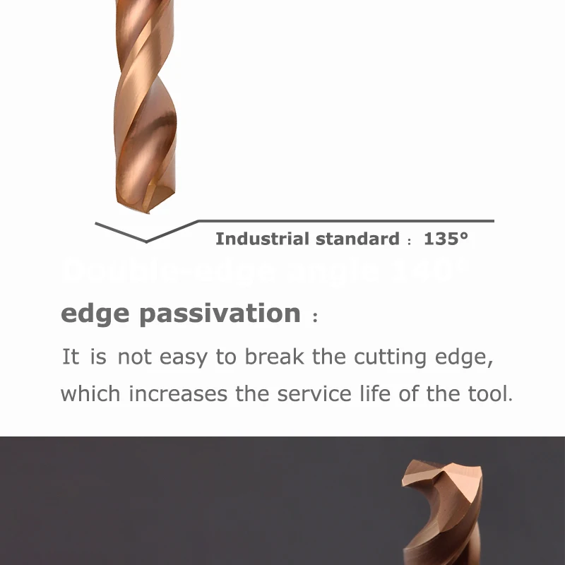 YZH Carbide Twist Drill Total Length 120mm Solid Tungsten Bits HRC55 CNC Straight Handle Drilling Hole For Metal Iron Steel