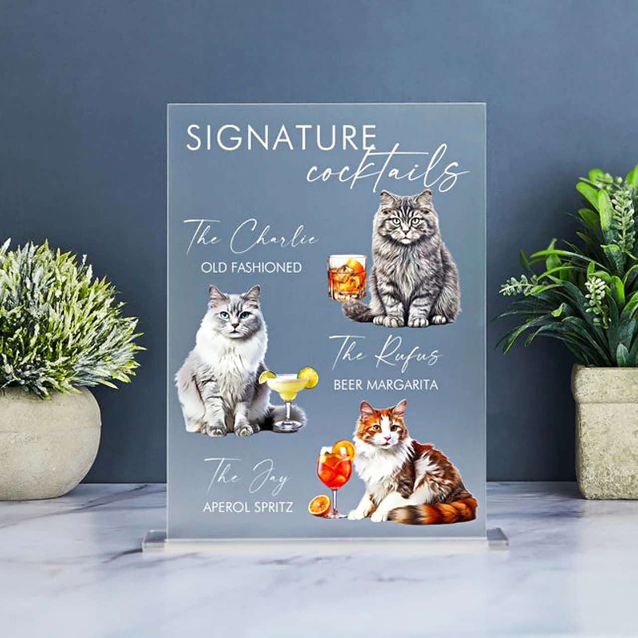 

Pet Themed Signature Drinks Wedding Sign,Wedding Signature Drinks Sign ,Pet Frosted Bar Sign,Signature Cocktails Sign for Party