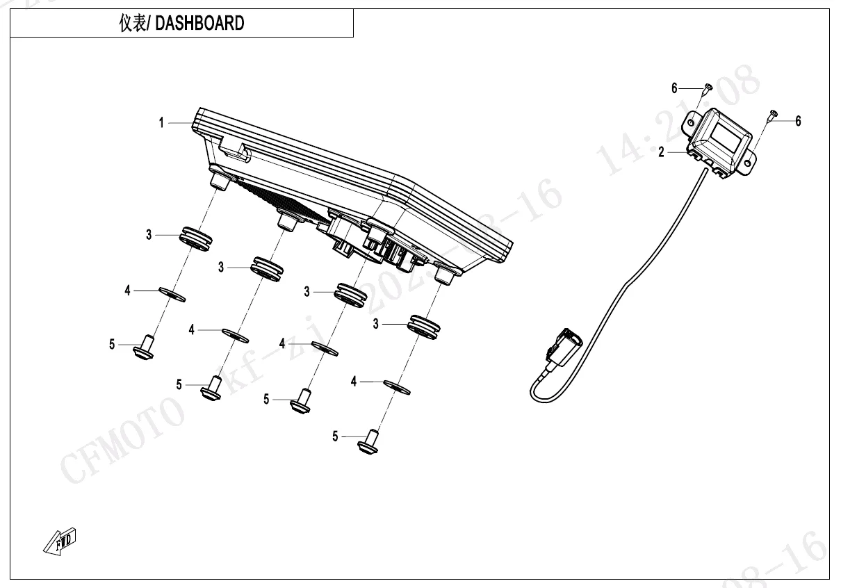 بدلة عداد السرعة ZForce950/CForce1000/Zforce1000 5BY0-171000-10002/5BY0-170100-00003/5BY0-170100-10001/9AWV-170500-8000-14 #5