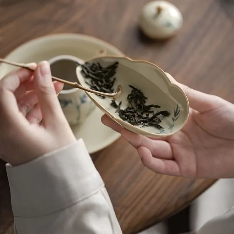 Hand-painted Bamboo Tea Set, Tea Spoon, Retro Kung Fu, Household, Tea Ceremony, Simple, Hand-painted, Household Access