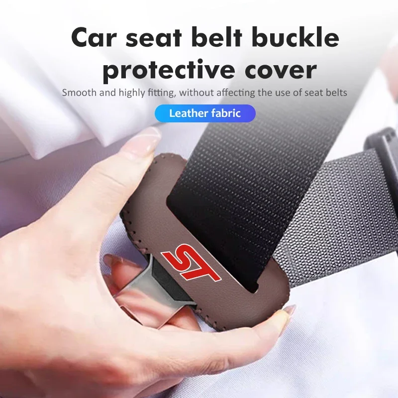 Performance Style Car Seat Belt Lock Sleeve Cover Interior Decoration Accessory for Fiesta Focus Mustang Bronco Escape Puma