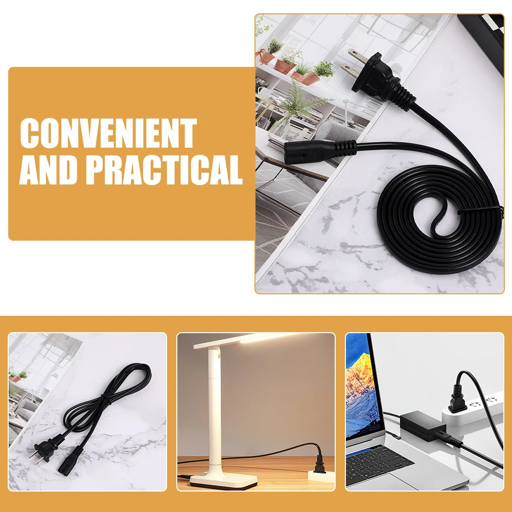 

4Pcs 1.5m 8-Shaped 2-Prong Power Cords for Computer Home Appliances Black