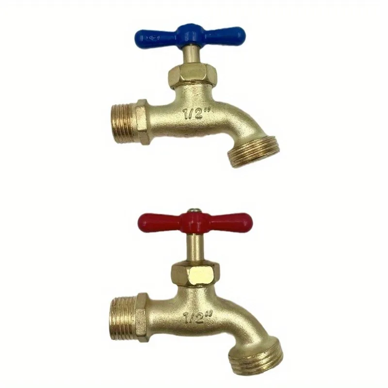 2Pcs Zinc Alloy Garden Faucet Modern Outdoor Tap With Handle 1/2-3/4 Inch NPT Thread EU US Standard