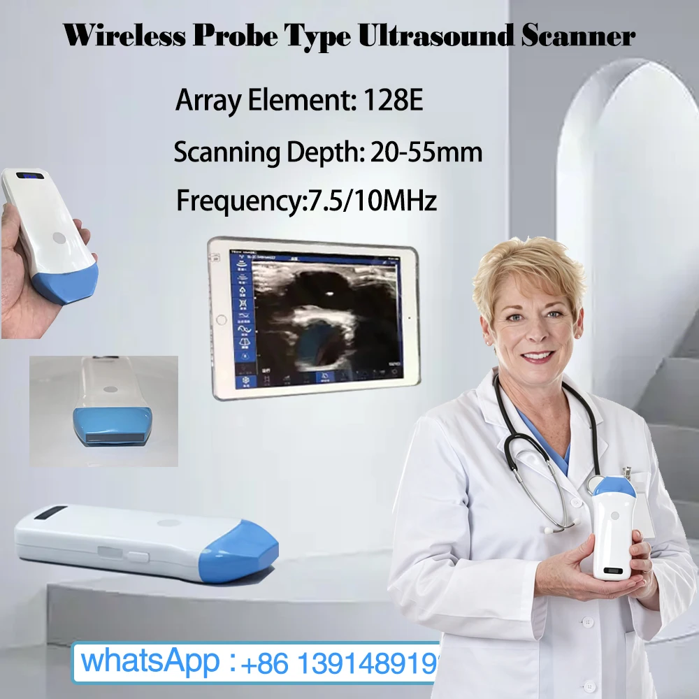 Linear Ultrasound Probe Stable WIFI Signal Transmission , Wireless 32 Channel Scanner for Thyroid & Breast Tissue Check