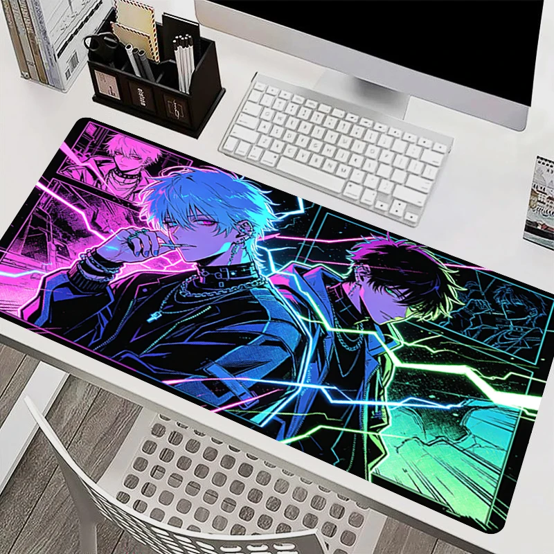 Colorful Anime Mouse Pad Cyberpunk Extended Table Mat carpet XXL Locking Edge E-sports Gamer Mousepad Office Laptop Keyboard Mat