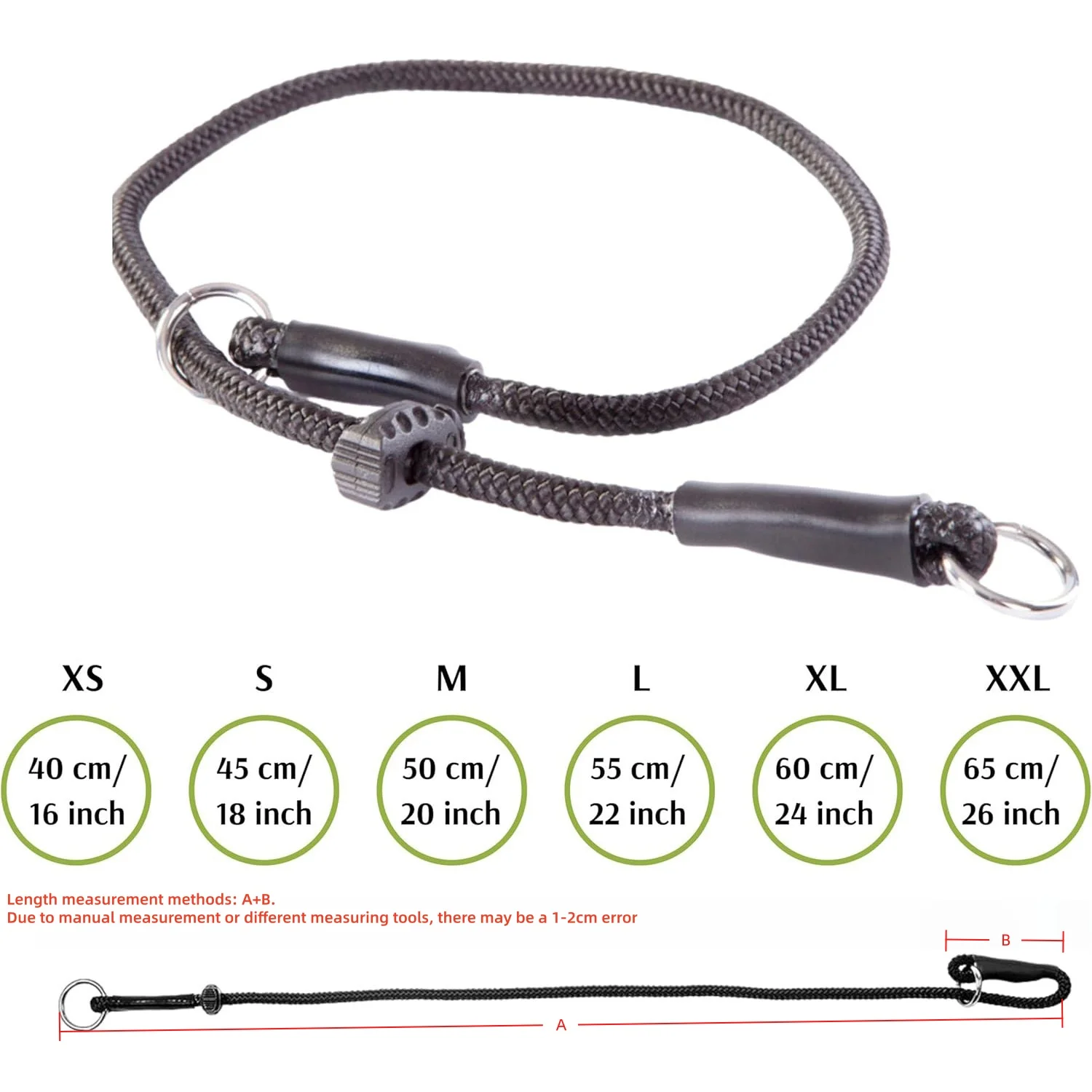 Zugseil-Ausrüstung, Choke-Halsband für Hundetraining, handgefertigt aus Kordel mit Limiter, wasserdichtes Hundetrainingseil-Zubehör – Detail 1