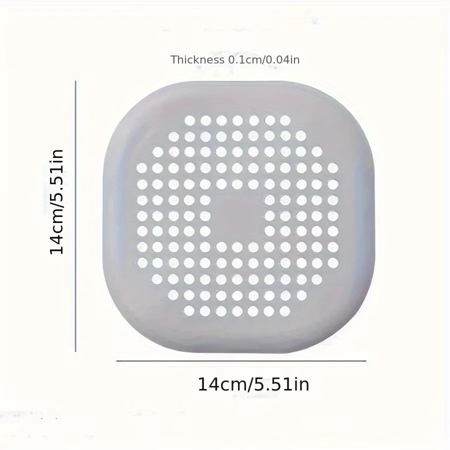 Square Silicone Drain Cover for Bathroom Hair Filter Drainage Cover Home Bathroom Sink Trap Pad Toilet Water Outlet Cover