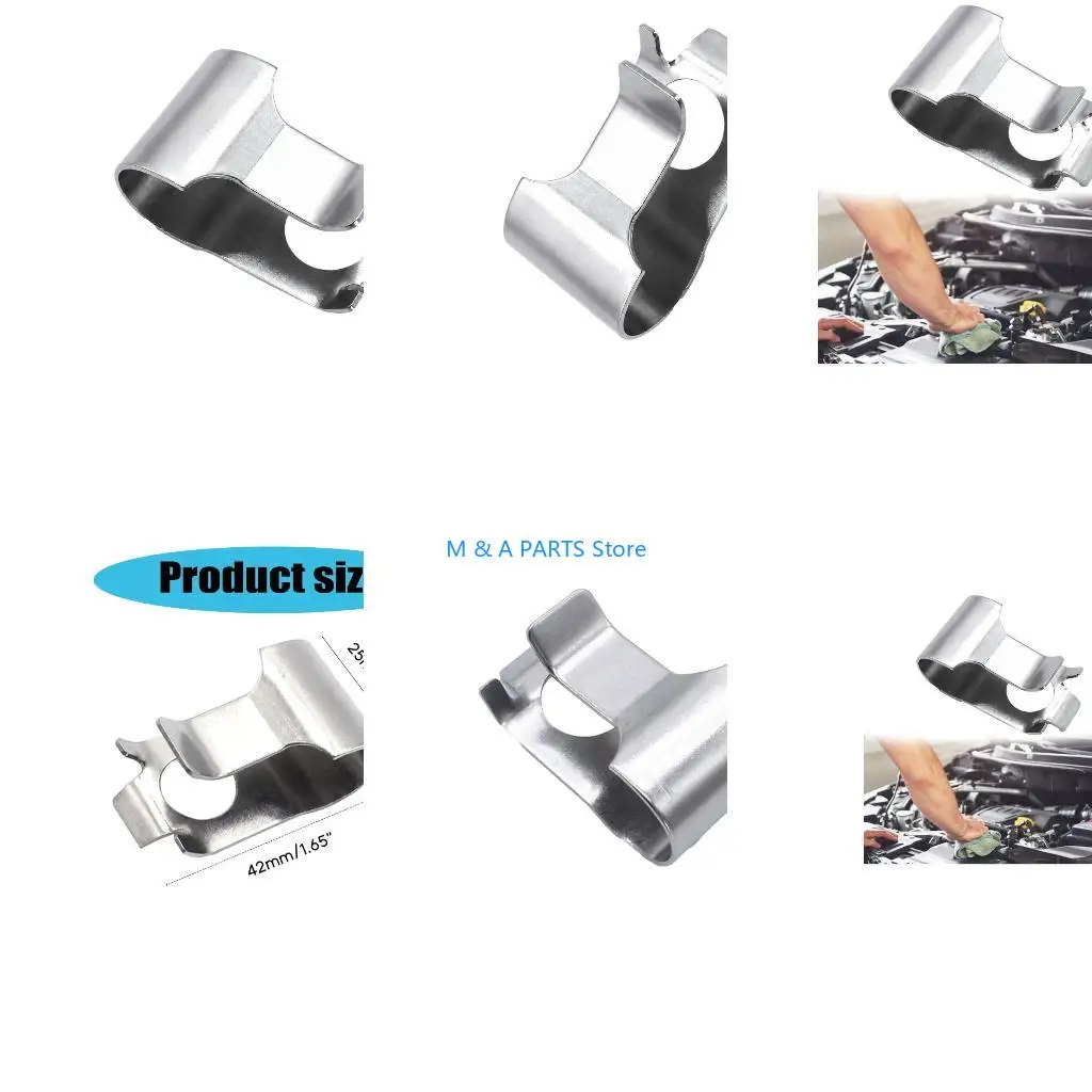 U1JF Single Actuator Retainer Clip, Formed Stainless Steel Structure with a Curved Section for Positioning, Clip-In Placement