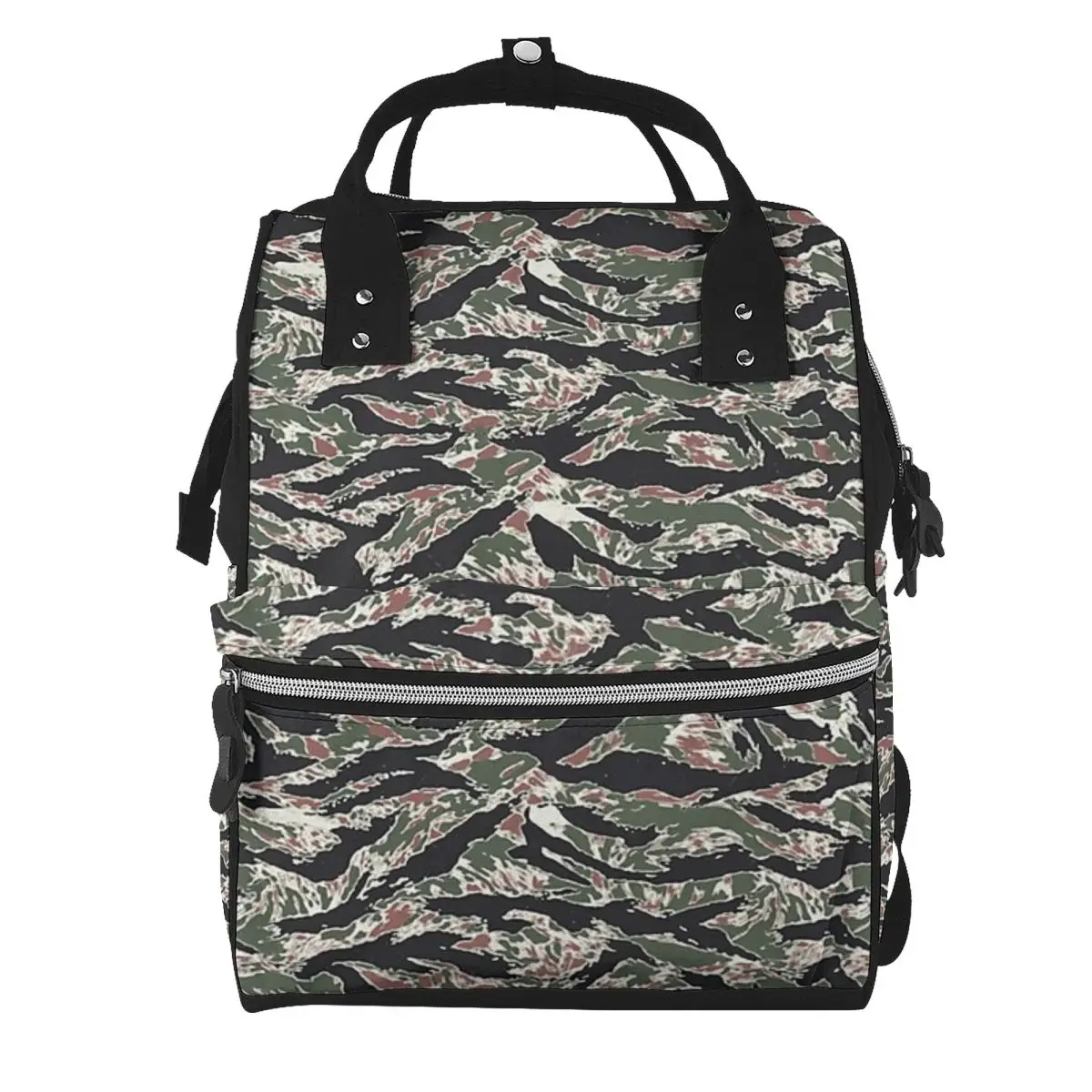 Tiger Stripe Camouflage Military Camo Student Backpack School Bag Hiking Travel Daypack for Men Women Bookbag Shoulder Bags