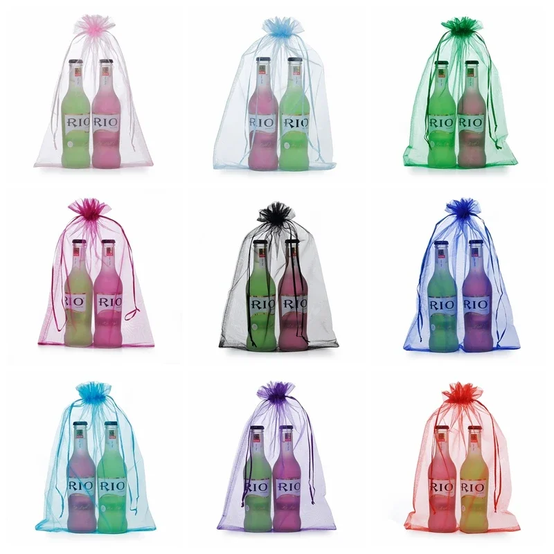 Bolsas de regalo de Organza, embalaje de joyería, Navidad, boda, fiesta de cumpleaños, dulces, Chocolate, 25x35cm, 10 Uds.