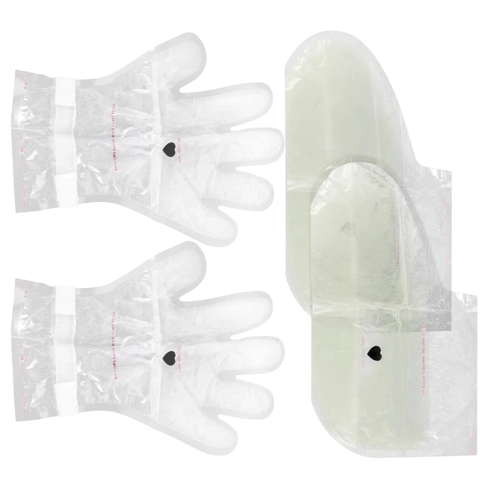 1Set Paraffin Wax Hand and Foot Mask Set Exfoliating Moisturizing Spa Gloves for Dry Rough Skin Home Care All Skin Types