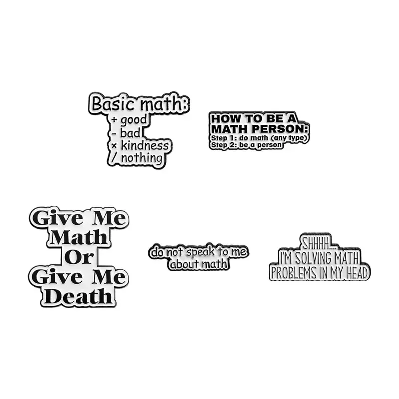 Creative English Sentences Badges Personality Simple Letter Shapes Metal Accessories Brooches Collars Needles Pins for Backpacks