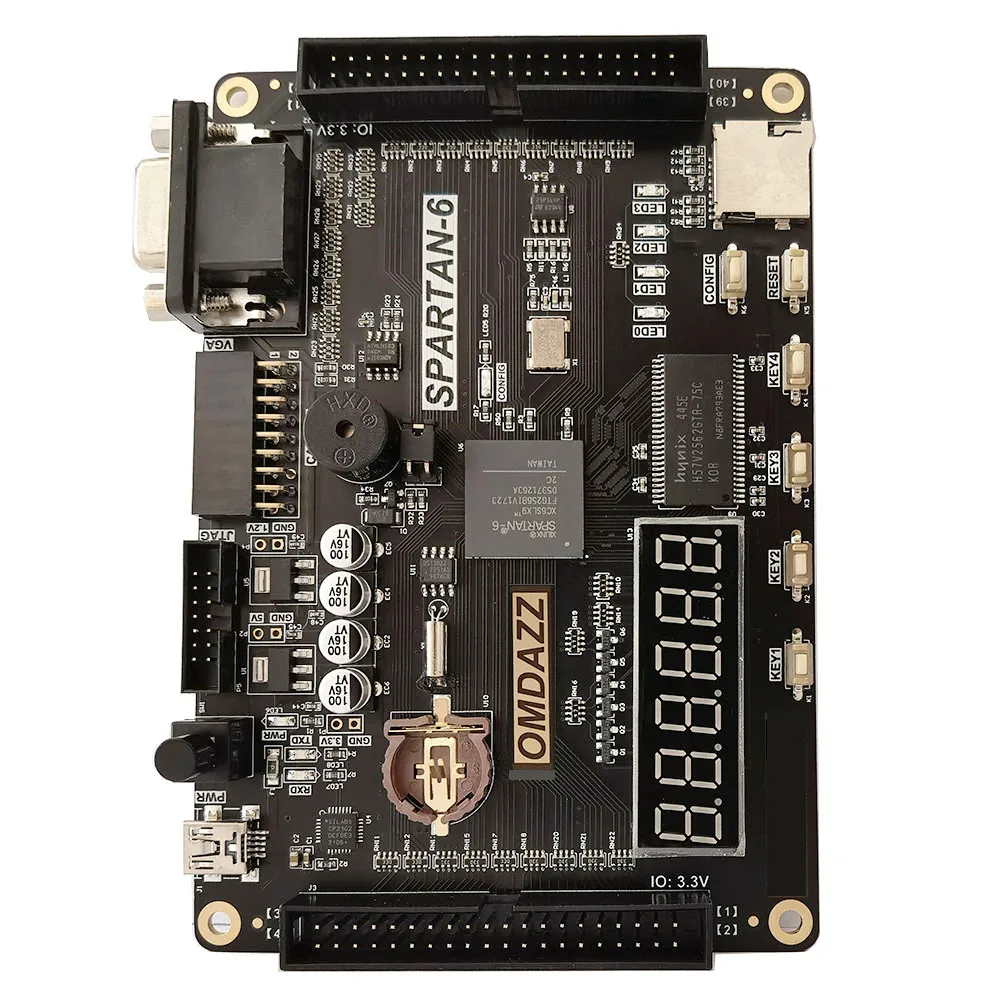 Imagem -03 - Educacional Fpga Demo Board Xilinx Spartan6 Xc6slx16 Cartão Xc6slx9 Programador Usb Downloader Cabo Plataforma