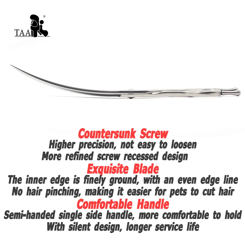 Imagem -02 - Taa Grooming Scissors 35°extreme Curved Pet Scissors For Dog Professional Hairdressing Scissors 440c Alloy Steel Cat Hair Cutter